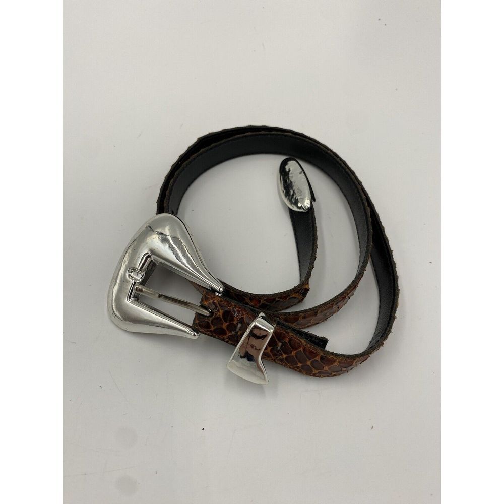 M Z Accessories Women's Genuine Reptile Leather Lined‎ Belt